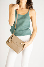 ASTER leather crossbody bag - Taupe