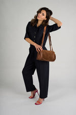 NOOR leather bowling bag - Brown