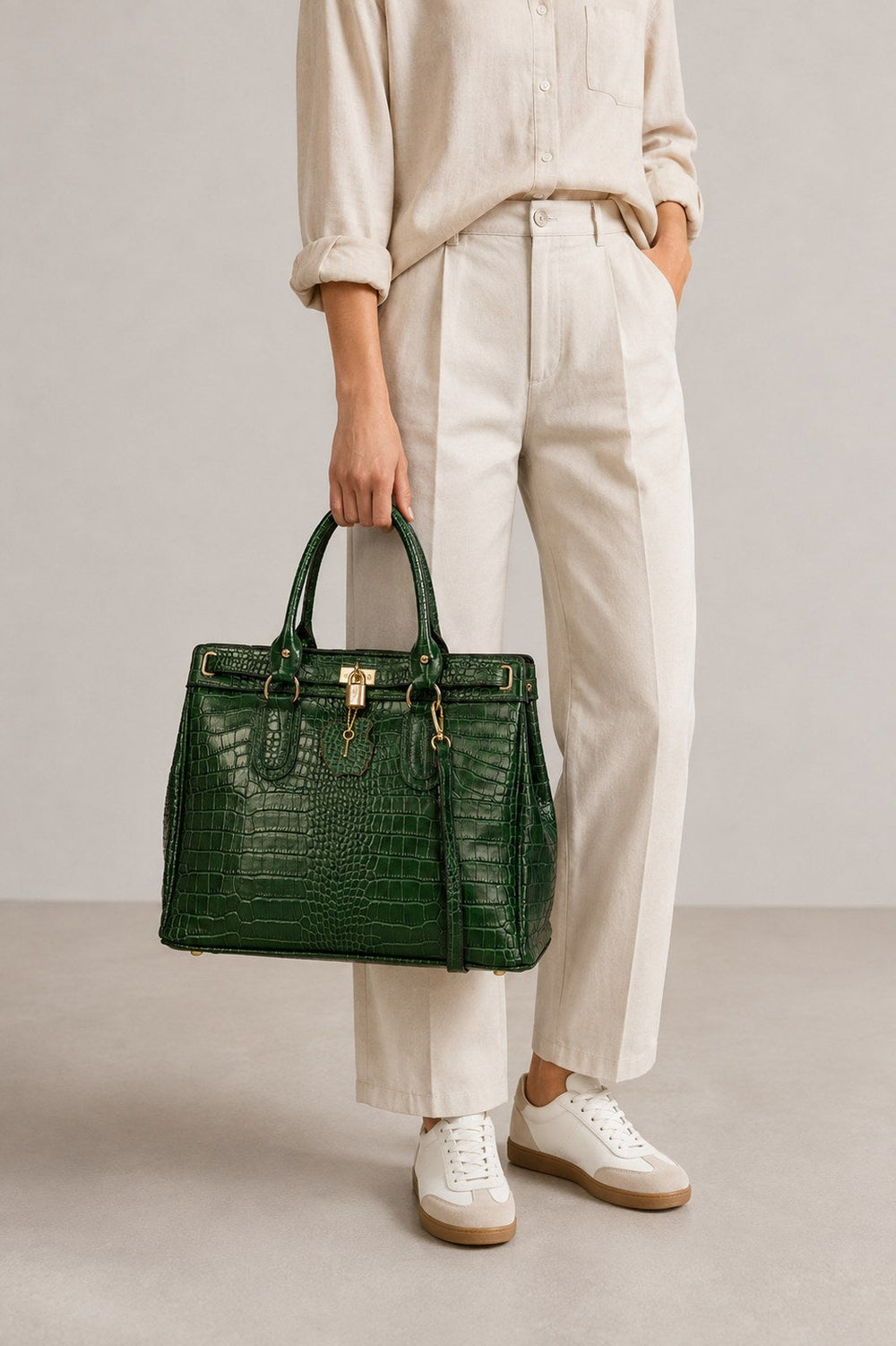 Celmira Italian Leather Top Handle Bag