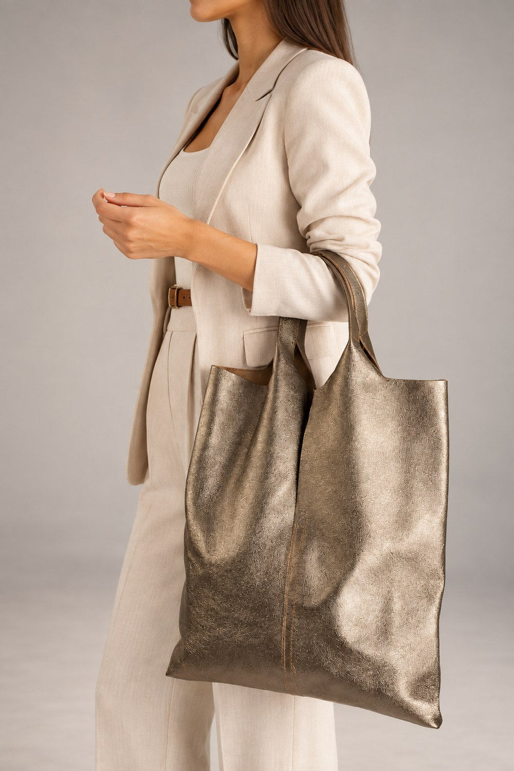 Mirevra Italian Leather Tote Bag