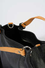AZALEA leather top handle bag - Black