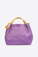 AZALEA leather top handle bag - Lilla
