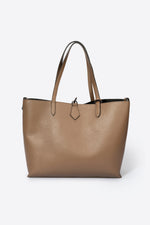 NIOBE leather tote bag - Taupe