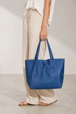 CLOTILDE leather tote bag - Blue
