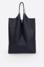 ARINA Leather Tote Bag - Dark Blue