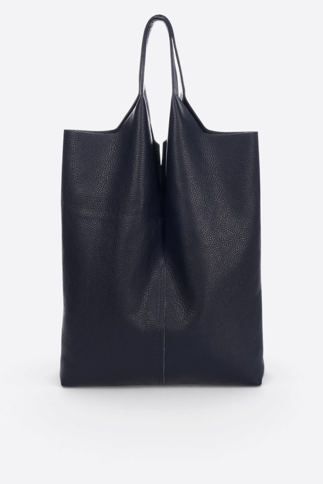 ARINA Leather Tote Bag - Dark Blue