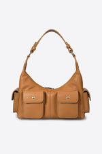 LOUISE Leather Top Handle Bag - Cognac