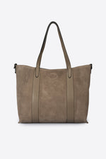 SOLENE suede tote bag - Fango