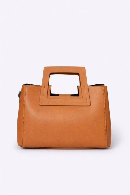 ANTHEA leather top handle bag - Cuoio