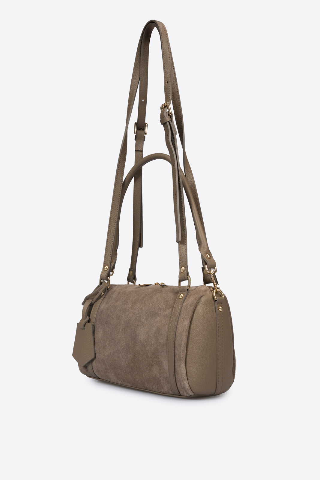NOOR leather bowling bag - Taupe