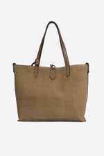 ODETTE suede tote bag - Taupe