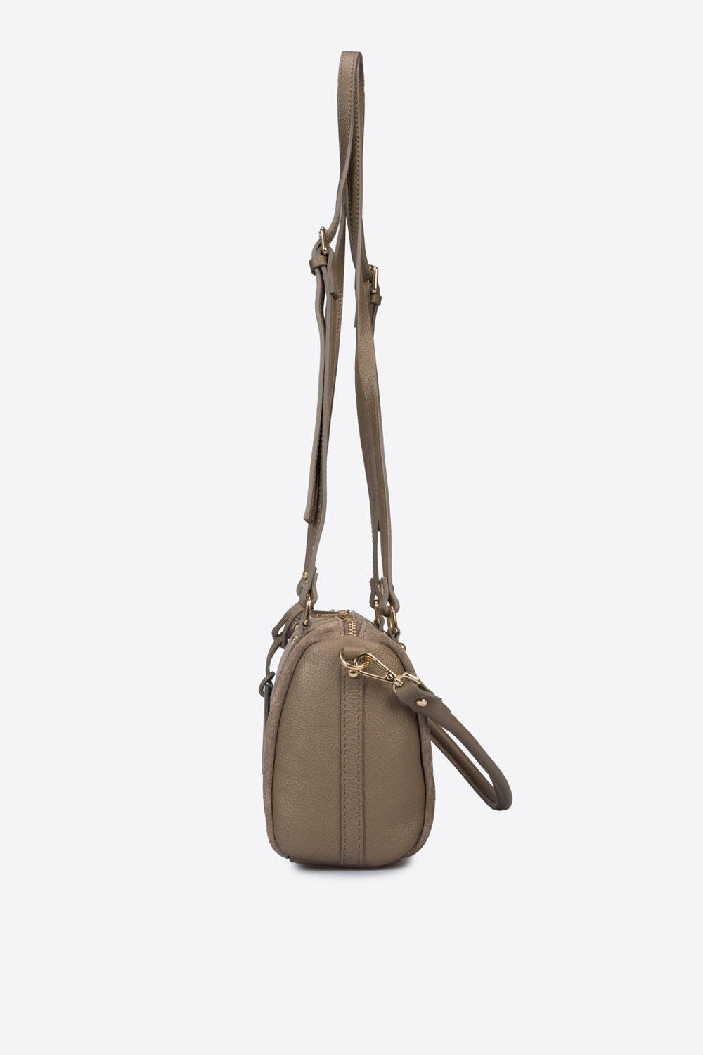 Brisella Italian Leather Bowling Bag