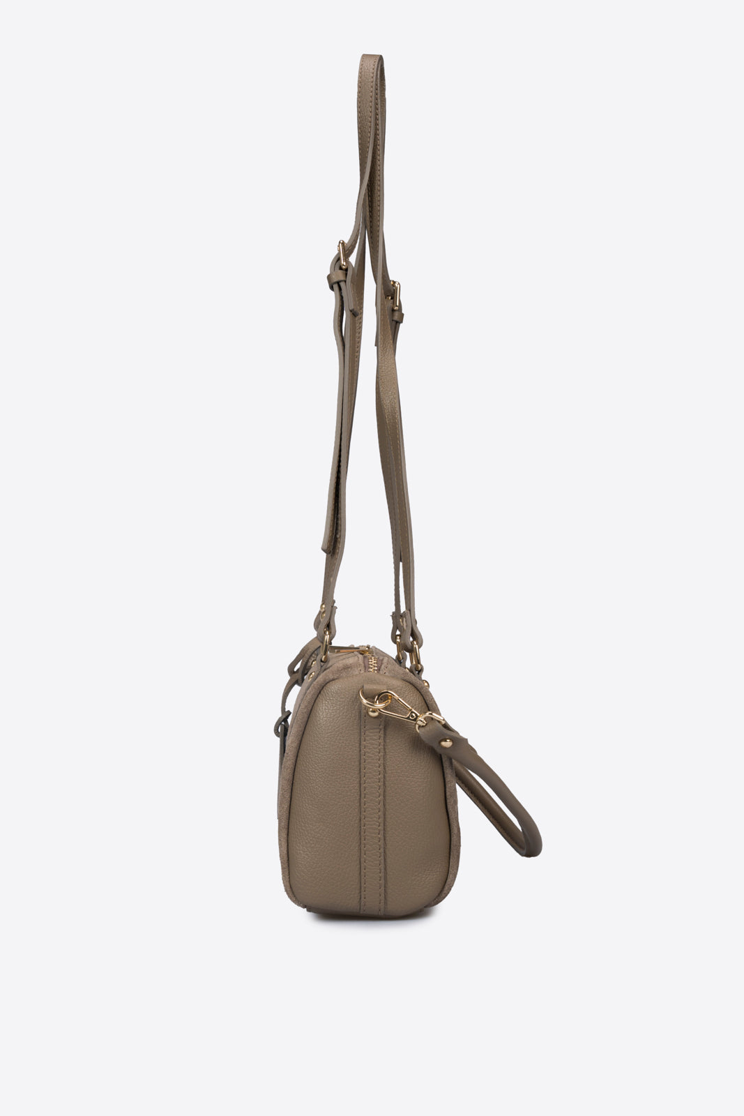 NOOR leather bowling bag - Taupe