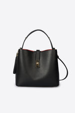 KIRA Leather Top Handle Bag - Black