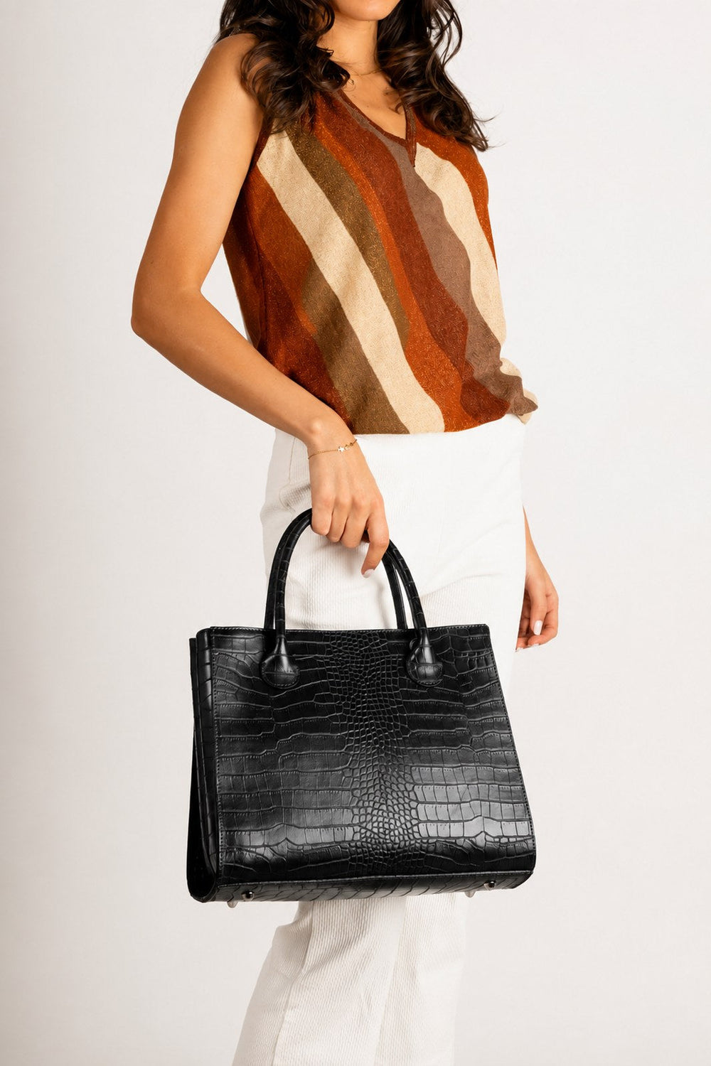 Pavella Italian Leather Top Handle Bag