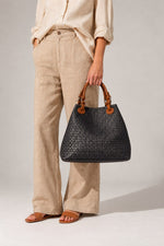 ARIA suede tote bag - Dark Brown