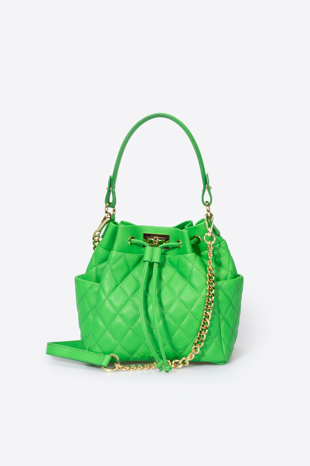 TILLY SMALL Leather Top Handle Bag - Green