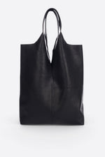 ARINA Leather Tote Bag - Black