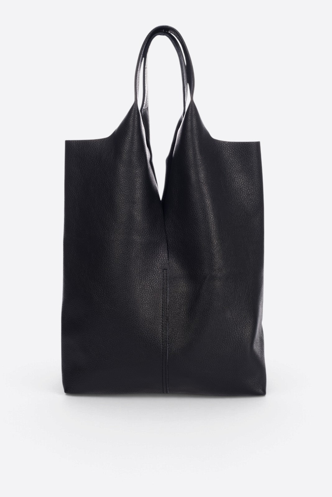 ARINA Leather Tote Bag - Black