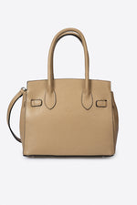 JUNE leather top handle bag - Taupe