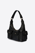 LOUISE leather top handle bag - Black