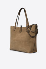 ODETTE suede tote bag - Taupe