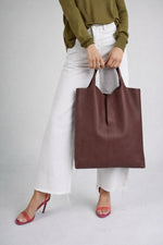 ARINA leather tote bag - Brown