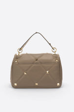 KYLIE leather top handle bag - Taupe