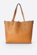 NIOBE leather tote bag - Cognac