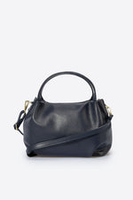 MAYA Leather Top Handle Bag - Blue