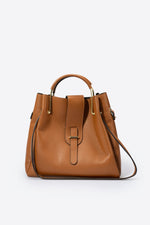 DIONE Leather Top Handle Bag - Cuoio