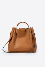 DIONE leather top handle bag - Cuoio