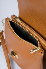 MAISIE leather crossbody bag - Cognac