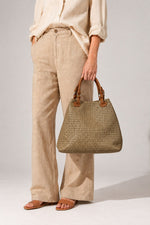 ARIA suede tote bag - Fango