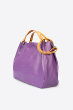 AZALEA leather top handle bag - Lilla