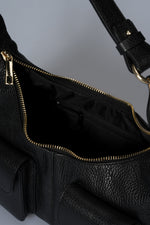 LOUISE leather top handle bag - Black