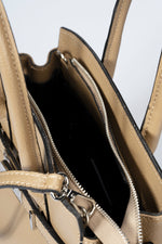 JUNE leather top handle bag - Taupe