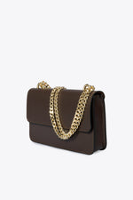 CALLIE leather crossbody bag - Dark Brown