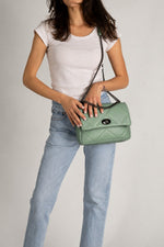 SIELLA leather shoulder bag - Menta