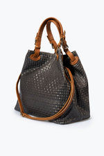 ARIA suede tote bag - Dark Brown