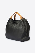 AZALEA leather top handle bag - Black