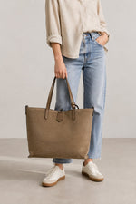 ODETTE suede tote bag - Fango