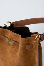 PHOEBE suede shoulder bag - Bruciato