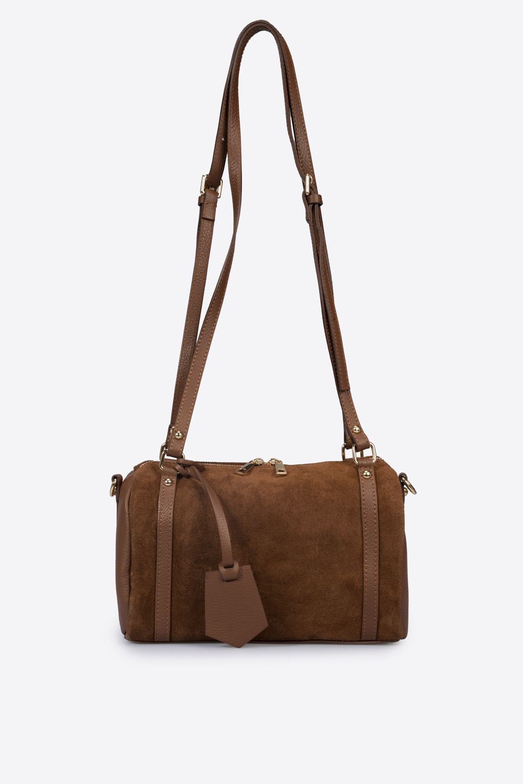 Brisella Italian Leather Bowling Bag
