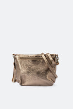 AGATHA leather crossbody bag - Gun Metal