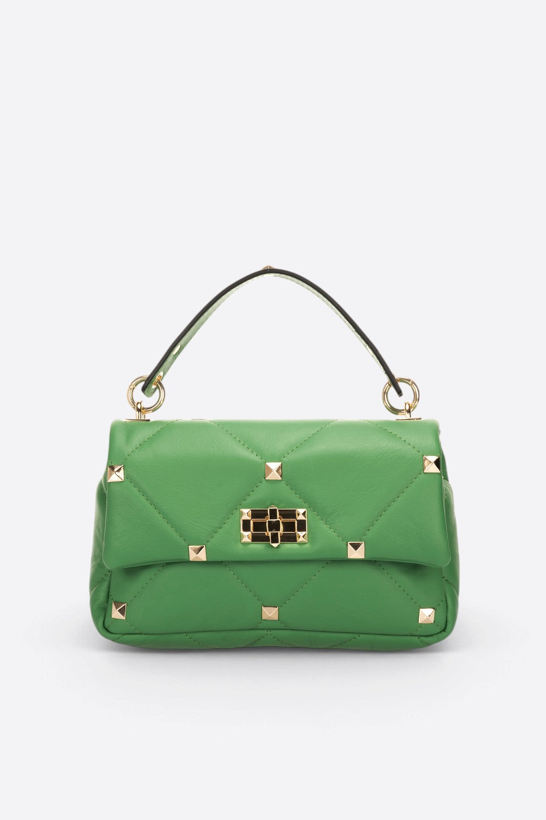 KYLIE Leather Top Handle Bag - Green