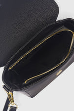 FREYA leather crossbody bag - Black