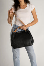 AZALEA leather top handle bag - Black