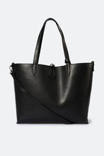 NIOBE Leather Tote Bag - Black