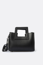 ANTHEA Leather Top Handle Bag - Black